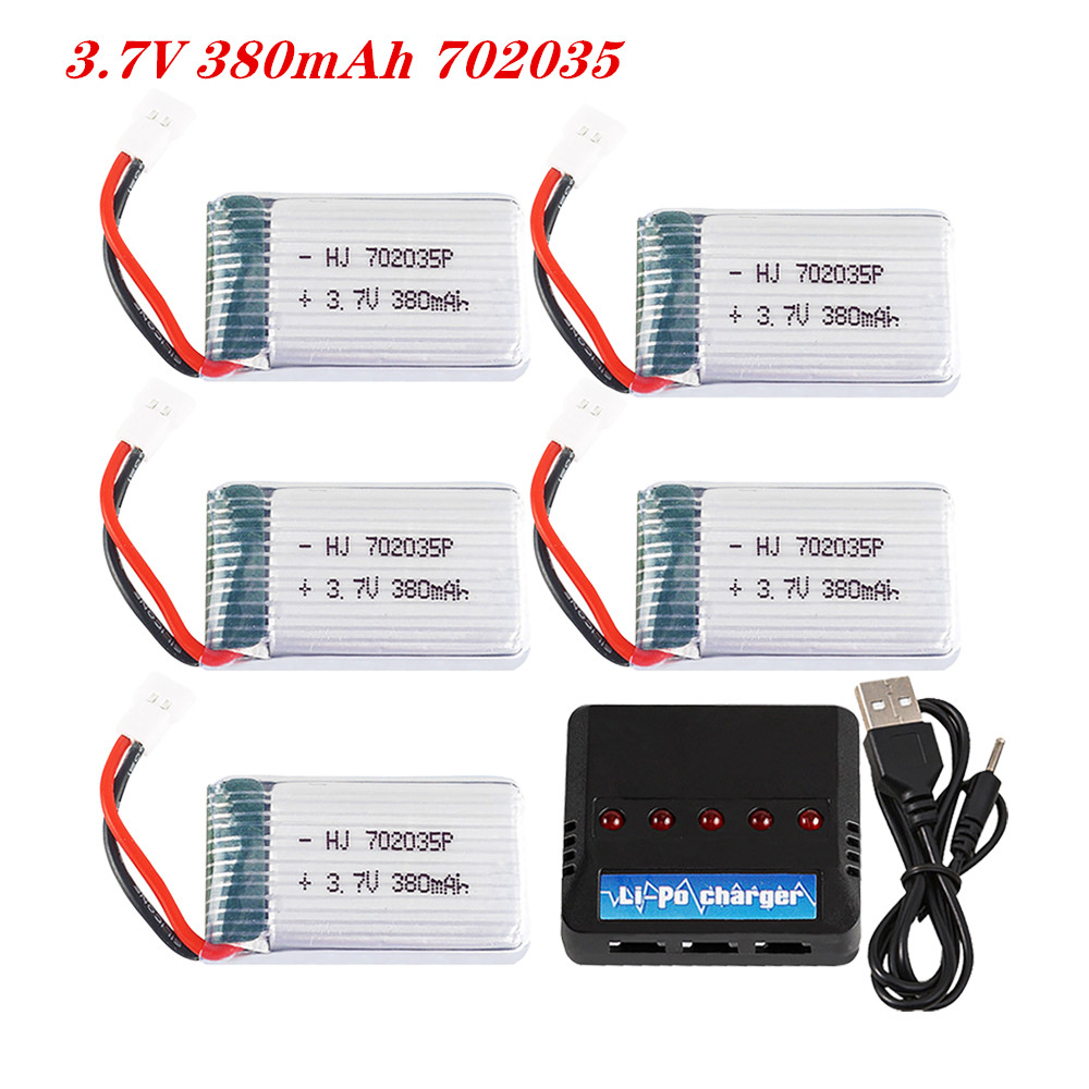 Rc Helicopter Parts - 3.7V 380Mah 702035 Lipo แบตเตอรี่แบบชาร์จได้พร้อม Charger