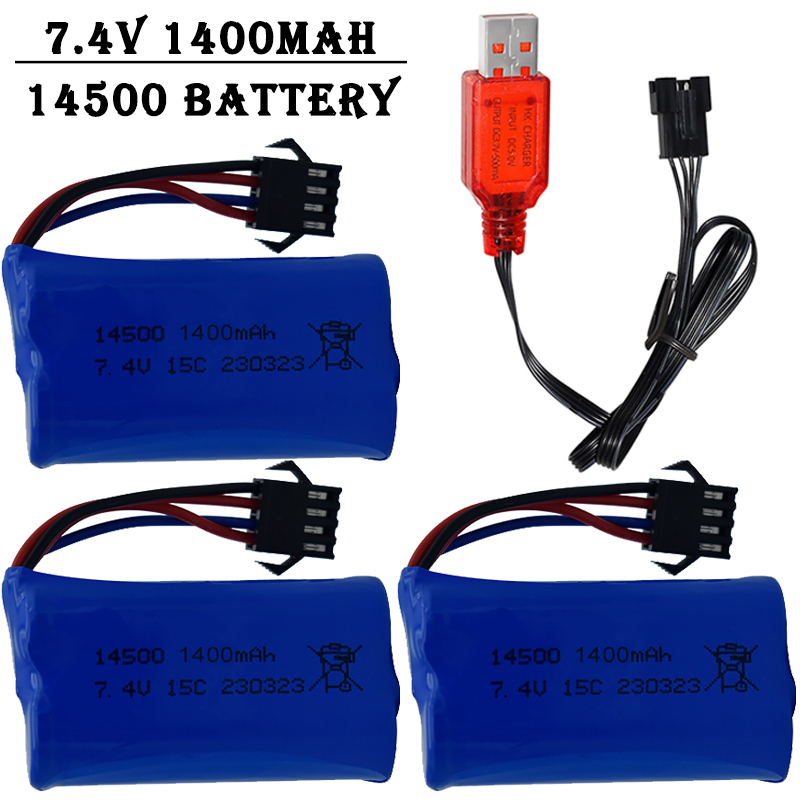 7.4V 1400mAh 14500 แบตเตอรี่ลิ - Rc Helicopter Charger บทวิจารณ์และราคา
